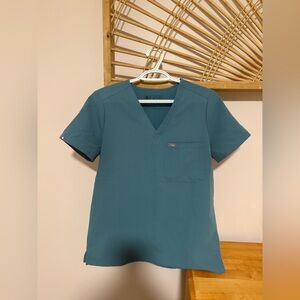 FIGS Teal Catarina One-Pocket Scrub Top